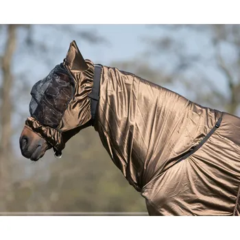 Koňská maska proti hmyzu Q-essentials Maska proti hmyzu ECZEMA Q-essentials, s ochranou uší, hnědá COB