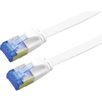 Datový kabel Value 21.99.2165 RJ45 síťové kabely, propojovací kabely CAT 6A F/UTP 5.00 m bílá stíněný, plochý, pozlacené kontakty 1 ks