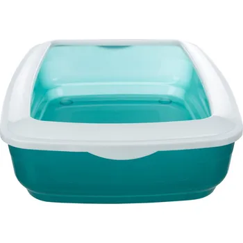 Toaleta pro kočku TRIXIE Kočičí WC MIO s okrajem, transparentní Barva: tyrkysová