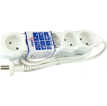 Napájecí kabel Prodlužovací Kabel přívod Bemko 5 m, 5 ks, bílý