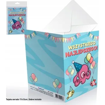 Přání s balónkem ve tvaru chobotnice - Všechno nejlepší k narozeninám