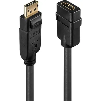 Audio kabel LINDY 41005 HDMI kabelový adaptér [1x zástrčka DisplayPort - 1x HDMI zásuvka] černá 15.00 cm