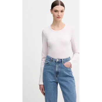 Pánské tričko Bavlněné tričko s dlouhým rukávem United Colors of Benetton 3GA8E16G0 růžová 30D, vel. XXS