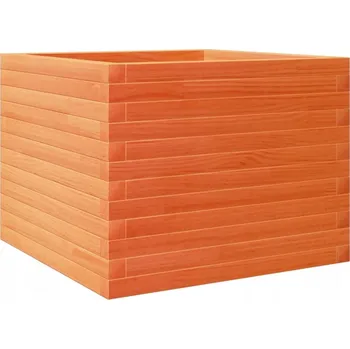 Květináč VidaXL Zahradní květináč, voskovaná hnědá, 60x60x45,5 cm, borové dřevo