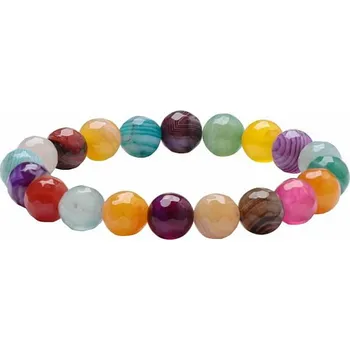Náramek Dětský náramek z barevných achátů obvod cca 14 až 16 cm