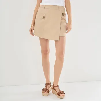 Dámská sukně Sukňové šortky s kapsou a sponou béžová 38