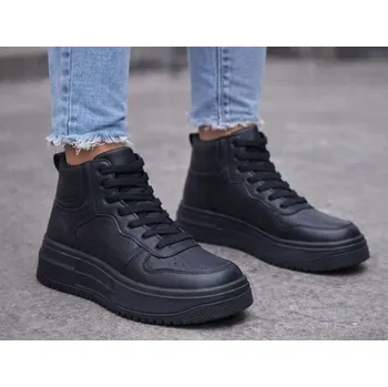 Dámská obuv Koženkové vysoké tenisky černé 36-41 Velikost: 39 černé, vysoké, koženka, 36–41