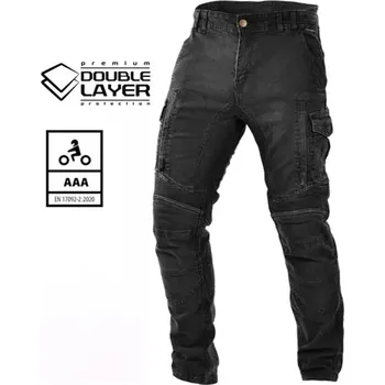 Moto kalhoty Pánské kalhoty na moto Trilobite Acid Scrambler doublelayer Aaa black - 38 / černá