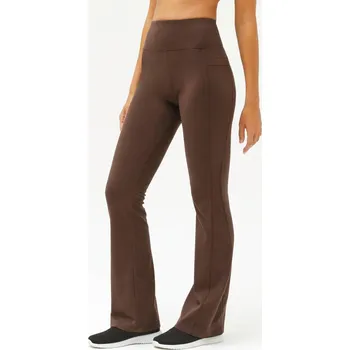 Dámské legíny Bootcut legíny s vysokým pasem čokoládová 42/44