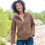 Buklé mikina na zip oříšková 42/44