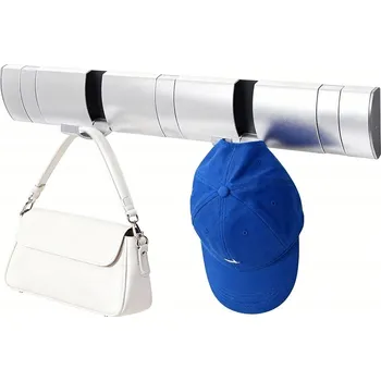 Věšák SKLÁDACÍ VĚŠÁK NA DVEŘE A ZEĎ HLINÍKOVÝ 5 HÁČKŮ MODERNÍ