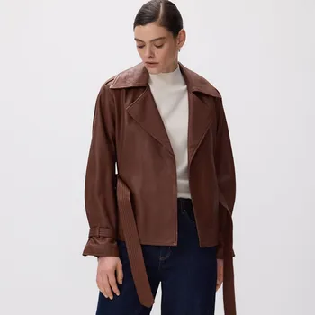 Dámský kabát Reserved - Kožená bunda - zlatavá hnědá - 121IT-82X - 121IT-82X-S