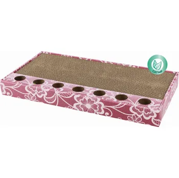 TRIXIE Škrabací karton s catnipem a míčky + mistička s kuřecími prsíčky ZDARMA