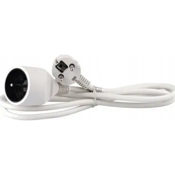 Napájecí kabel Prodlužovací Kabel EMOS P0112 2 m, 1 zásuvka, bílý, PVC, 1 mm2