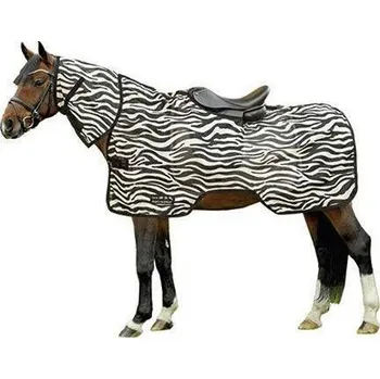 Vybavení pro koně HKM Deka jezdecká Zebra HKM, proti hmyzu, s krkem, bílá/černá Délka zad: 95 cm