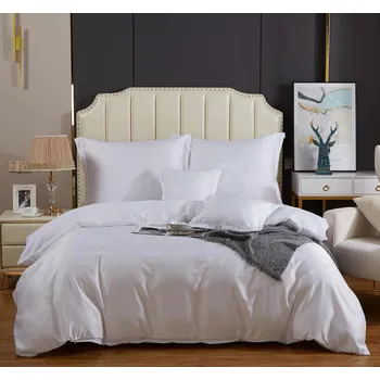 Povlečení POVLEČENÍ 220x200 BAVLNĚNÝ SATÉN SADA 3 DÍLNÁ ELEGANTNÍ VÝŠIVKA AT017