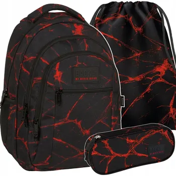 Školní batoh Vícekomorový Školní batoh Back Up černý, červený, vícebarevný 26 l