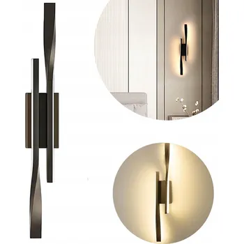 Nástěnné svítidlo ČERNÉ NÁSTĚNNÉ LINEÁRNÍ LED SVÍTIDLO 3000K MODERNÍ DO OBÝVACÍHO POKOJE 50cm