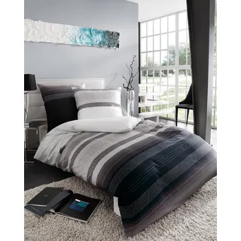 Povlečení Kaeppel | Makosaténové povlečení Profile šedé 140x220, 70x90