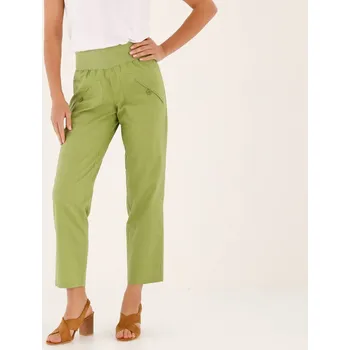 Dámská obuv Rovné plátěné kalhoty ke kotníkům, s pružným pasem šedozelená 50