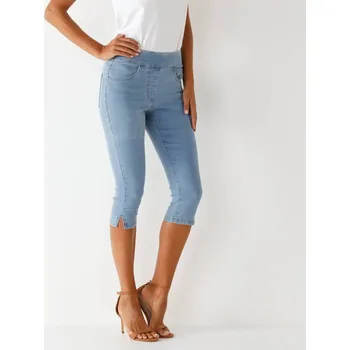Dámské legíny Strečové úzké 3/4 džegíny sepraná modrá 52
