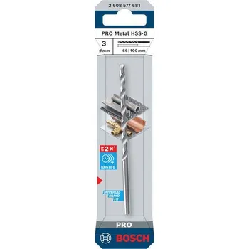 Vrták Bosch Vrták do kovu PRO Metal HSS-G, 3 × 66 × 100 mm Professional (2608577681)