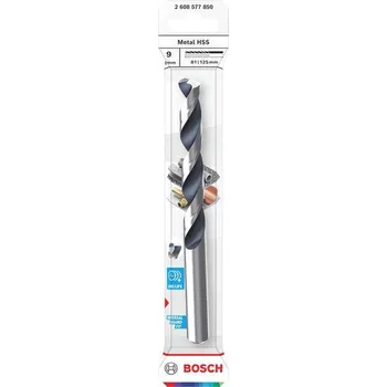 Vrták Bosch Vrták do kovu Metal HSS, 9 × 81 × 125 mm, stopka CYL Professional (2608577850)