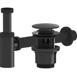 CERANO - Sifon umyvadlový - DN40/300mm - s výpustí click-clack s přepadem - plast - 35/50mm - černá matná