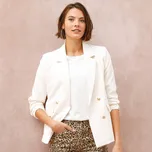 Blejzr s dvouřadým zapínáním na knoflíky režná 38