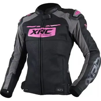 Moto bunda Dámská bunda Xrc Moos 2.0 Hlt leather blk/pink/grey - 46 / černá