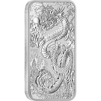 Sběratelství Stříbrná mince ve tvaru slitku 1 Oz Rectangular Dragon 2024