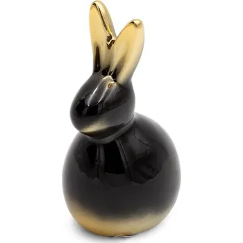 Velikonoční dekorace Velikonoční figurka zajíčka ve zlaté a černé barvě