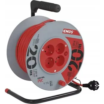 Napájecí kabel Prodlužovací Kabel kabel Emos na bubnu 20 m, 4 ks , oranžový