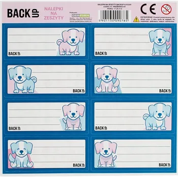 samolepka Samolepky na sešit Back Up 8 ks