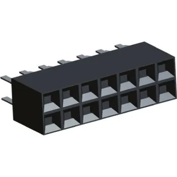 Elektrický konektor Patice PCB, řada: AMPMODU MOD IV, rozteč: 2.54mm, počet kontaktů: 14, počet řad: 2, Průchozí otvor TE Connectivity