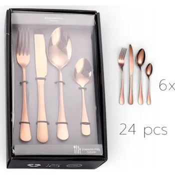 Příbor Sada příborů pro 6 osob 24 dílů nerezový stříbrný
