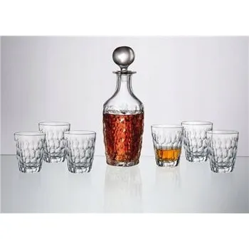 Sklenice SADA WHISKY KARAFKA SKLENICE BOHEMIA MARBLE 1+6