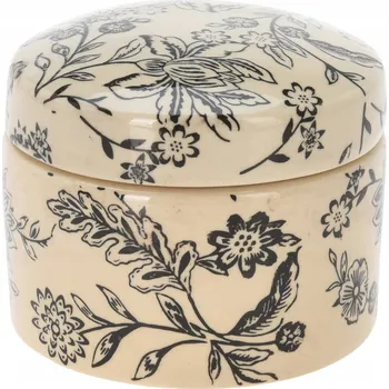 Dóza na potraviny Dóza s víčkem FLEUR, 10x8 cm, béžová,modrá