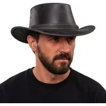 Australský klobouk kožený - černý kožený klobouk SCIPPIS Irving Velikost: 61 cm (XL)