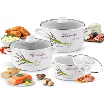 Hrnec Sada hrnců s víkem INDUKCE PLYN PEVNÉ Tadar Levandule 6el