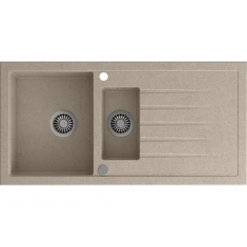 Granitový dřez SAPHO GR1332 oboustranný béžový