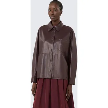 Dámský blejzr Dámská kožená bunda MaxMara WKDSCATOLA 2615441031650 vínová Velikost: 38