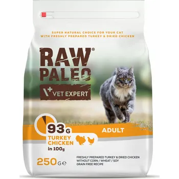 Krmivo pro kočku RAW Paleo Adult Cat - suché krmivo s krůtím a kuřecím masem pro dospělé kočky Balení.: 250 g
