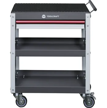 Dílenský stůl TOOLCRAFT 553942 servisní vozík Barva: šedá, světle šedá, červená