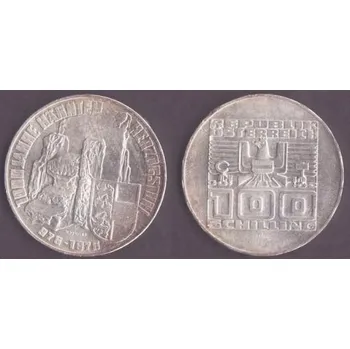 RAKOUSKO. 100 Schilling 1976. 100 Jahre Kärnten Herzogstum. Ag.