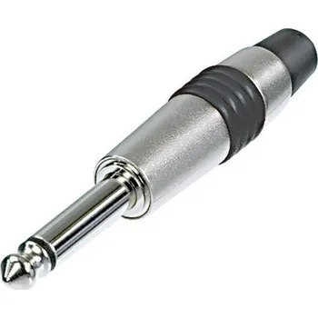 Elektrický konektor Rean AV NYS224C-2 jack konektor 6.35 mm zástrčka, rovná Pólů: 2 mono stříbrná, červená 1 ks