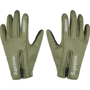 Rukavice Supreme WINDSTOPPER Zip Gloves (FW25) Olive Velikost: L