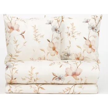 Povlečení Pościel flanelowa biała w kwiaty 220x200 hřejivé a silné flanelové povlečení na zimu