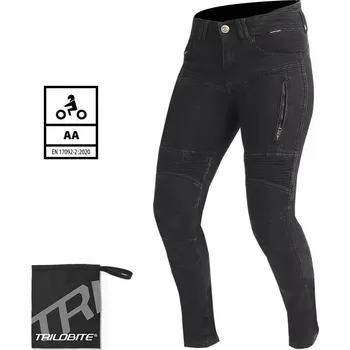 Moto kalhoty Dámské motocyklové džíny Trilobite 661 Parado skinny fit black level 2 (Prodloužené) - 34 / černá