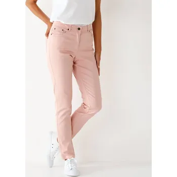 Dámské kalhoty Úzké dlouhé barevné kalhoty růžová pudrová 36